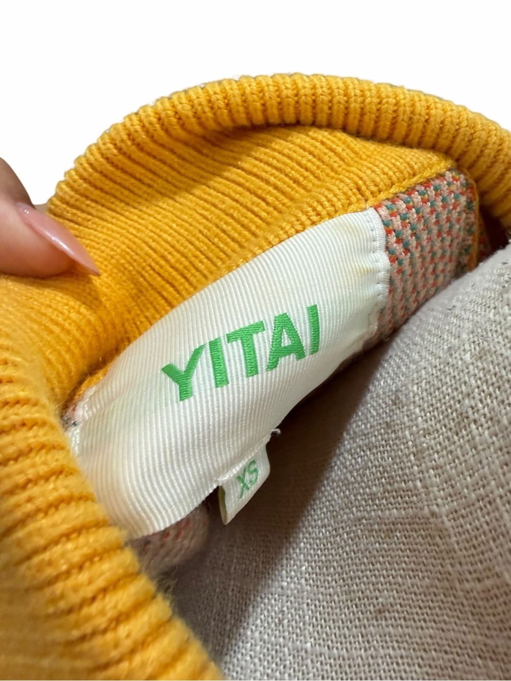 YITAI New Wave Abstract Colorblock Cardigan Sweater XS - Picture 5 of 11